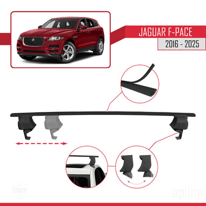 Compatible avec Jaguar F-Pace (X761) 2016-2025 ACE-4 Barres de Toit Railing Porte-Bagages de Voiture Noir Aluminium 2 Barres