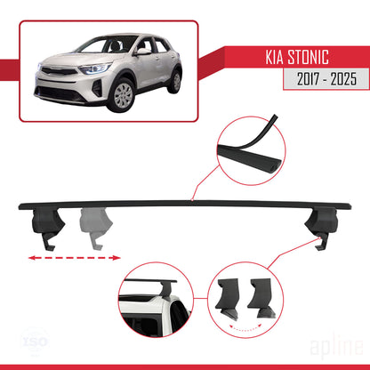 Compatible with Kia Stonic 2017-2025 ACE-4 Car Roof Rack Cross Bar Black Aluminium 2 Bars