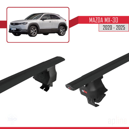 Compatible avec Mazda MX-30 (DR) 2020-2025 ACE-4 Barres de Toit Railing Porte-Bagages de Voiture Noir Aluminium 2 Barres