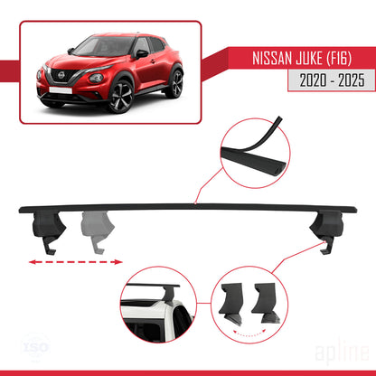 Compatible avec Nissan Juke 2 (F16) 2020-2025 ACE-4 Barres de Toit Railing Porte-Bagages de Voiture Noir Aluminium 2 Barres