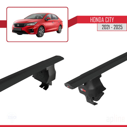 Compatibile con Honda City 2021-2025 ACE-4 Barre portatutto per auto Portapacchi in alluminio nero 2 barre