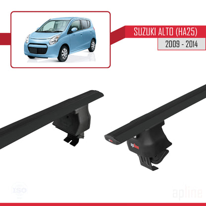Compatible with Suzuki Alto (HA25) 2009-2014 ACE-4 Car Roof Rack Cross Bar Black Aluminium 2 Bars
