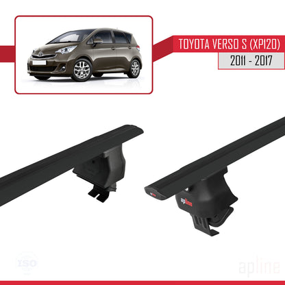 Compatible avec Toyota Verso S (XP120) 2011-2017 ACE-4 Barres de Toit Railing Porte-Bagages de Voiture Noir Aluminium 2 Barres