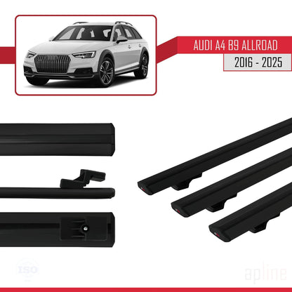 Compatibile con A4 (B9) Allroad 2016-2025 modello BASIC Barre portatutto per auto Portapacchi in alluminio nero 3 barre