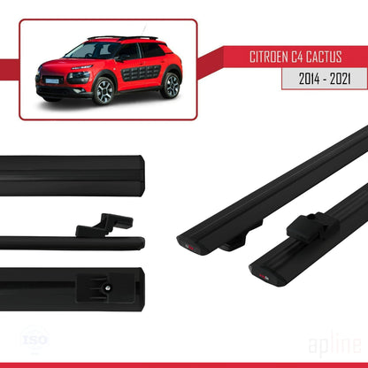 Compatibile con Citroen C4 Cactus 2014-2021 modello BASIC Barre portatutto per auto Portapacchi in alluminio nero 2 barre
