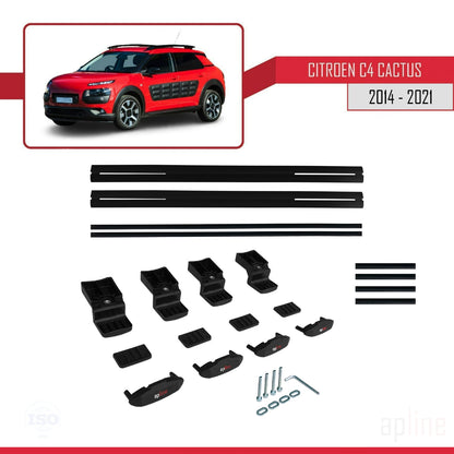Compatibile con Citroen C4 Cactus 2014-2021 modello BASIC Barre portatutto per auto Portapacchi in alluminio nero 2 barre