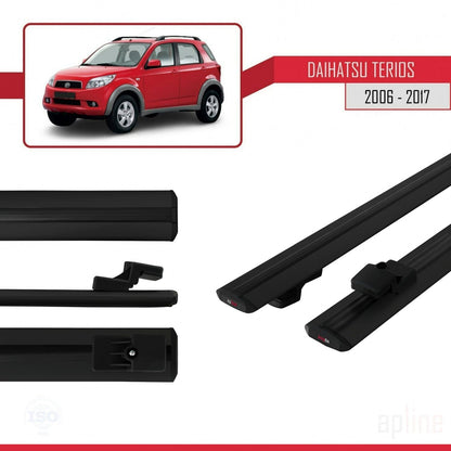 Compatibile con Daihatsu Terios 2 (J200) 2006-2017 modello BASIC Barre portatutto per auto Portapacchi in alluminio nero 2 barre
