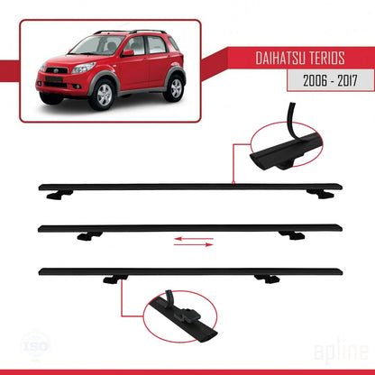 Compatibile con Daihatsu Terios 2 (J200) 2006-2017 modello BASIC Barre portatutto per auto Portapacchi in alluminio nero 2 barre