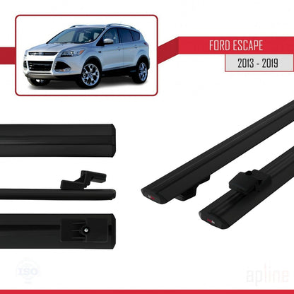 Compatibile con Ford Escape 3 2013-2019 modello BASIC Barre portatutto per auto Portapacchi in alluminio nero 2 barre