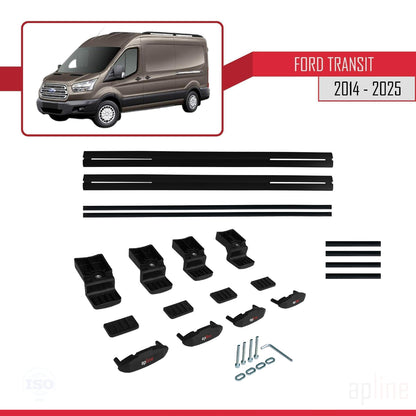 Compatibile con Ford Transit 2014-2025 modello BASIC Barre portatutto per auto Portapacchi in alluminio nero 2 barre