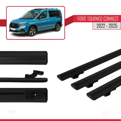 Compatibile con Ford Transit/Tourneo Connect 3 2022-2025 modello BASIC Barre portatutto per auto Portapacchi in alluminio nero 3 barre