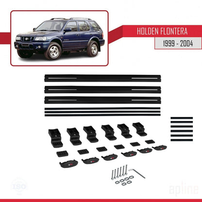 Compatibile con Holden Frontera 2 1999-2004 modello BASIC Barre portatutto per auto Portapacchi in alluminio nero 3 barre
