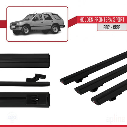 Compatibile con Holden Frontera Sport 1992-1998 modello BASIC Barre portatutto per auto Portapacchi in alluminio nero 3 barre