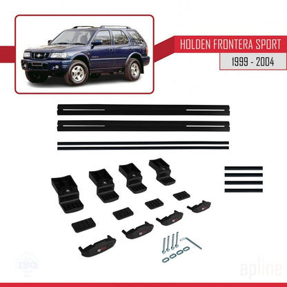 Compatibile con Holden Frontera Sport 2 1999-2004 modello BASIC Barre portatutto per auto Portapacchi in alluminio nero 2 barre