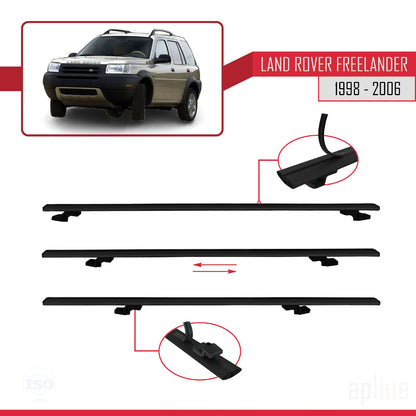 Compatible with Land Rover Freelander (L314) 1998-2006 BASIC Model Car Roof Rack Cross Bar Black Aluminium 2 Bars