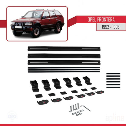 Compatibile con Opel Frontera 1992-1998 BASIC Model Barre Tetto Portapacchi Auto Barre Portatutto Nero Alluminio 3 Barre
