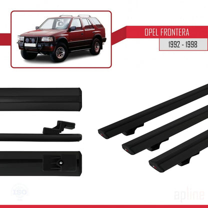 Compatibile con Opel Frontera 1992-1998 BASIC Model Barre Tetto Portapacchi Auto Barre Portatutto Nero Alluminio 3 Barre
