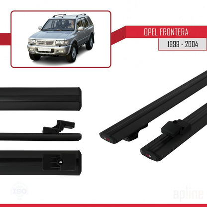 Compatibile con Opel Frontera 2 1999-2004 BASIC Model Barre Tetto Portapacchi Auto Barre Portatutto Nero Alluminio 2 Barre
