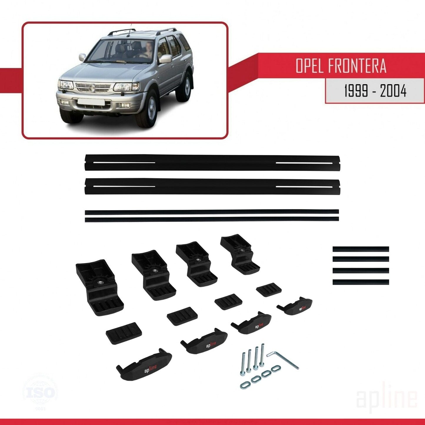 Compatibile con Opel Frontera 2 1999-2004 BASIC Model Barre Tetto Portapacchi Auto Barre Portatutto Nero Alluminio 2 Barre