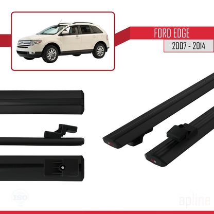 Compatibile con Ford Edge 2007-2014 modello BASIC Barre portatutto per auto in alluminio nero 2 barre