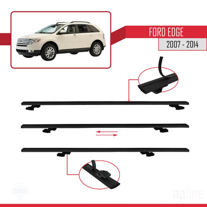 Compatibile con Ford Edge 2007-2014 modello BASIC Barre portatutto per auto in alluminio nero 2 barre