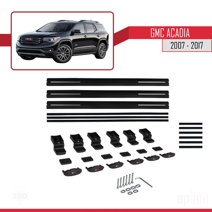 Compatibile con GMC Acadia modello BASIC 2007-2017 Barre portatutto per auto in alluminio nero, 3 barre