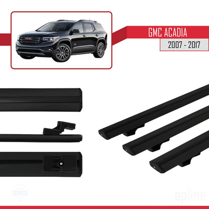 Compatibile con GMC Acadia modello BASIC 2007-2017 Barre portatutto per auto in alluminio nero, 3 barre