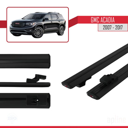 Compatibile con GMC Acadia modello BASIC 2007-2017 Barre portatutto per auto in alluminio nero, 2 barre