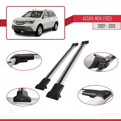 Compatibile con Acura MDX (YD2) 2007-2013 modello FLY Barre portatutto per auto Portapacchi in alluminio grigio 2 barre
