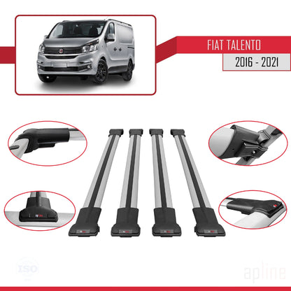 Compatibile con Fiat Talento 2016-2021 FLY Model Barre Tetto Portapacchi Auto Barre Portatutto Grigo Alluminio 4 Barre