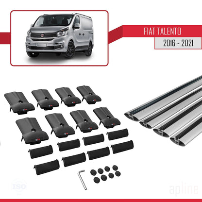 Compatibile con Fiat Talento 2016-2021 FLY Model Barre Tetto Portapacchi Auto Barre Portatutto Grigo Alluminio 4 Barre