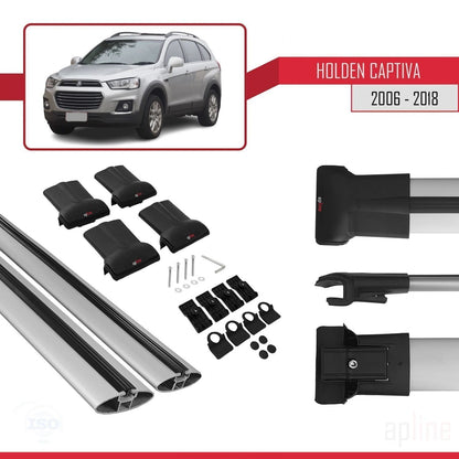 Compatibile con Holden Captiva 2006-2018 modello FLY Barre portatutto per auto Portapacchi in alluminio grigio 2 barre
