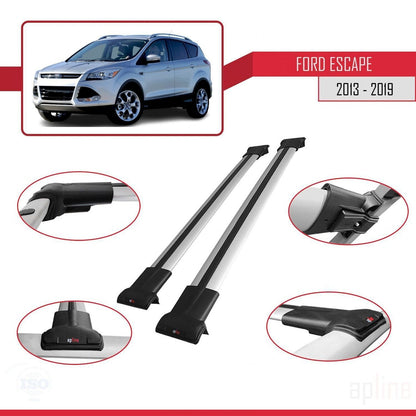 Compatibile con Ford Escape 3 2013-2019 modello FLY Barre portatutto per auto Portapacchi in alluminio grigio 2 barre