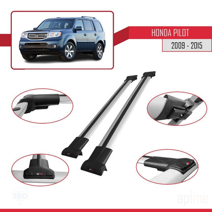 Compatibile con Honda Pilot 2 2009-2015 modello FLY Barre portatutto per auto Portapacchi in alluminio grigio 2 barre