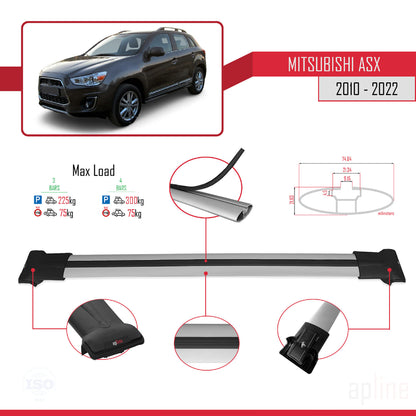 Compatibile con Mitsubishi ASX (GA) 2010-2022 FLY Model Barre Tetto Portapacchi Auto Barre Portatutto Grigo Alluminio 3 Barre