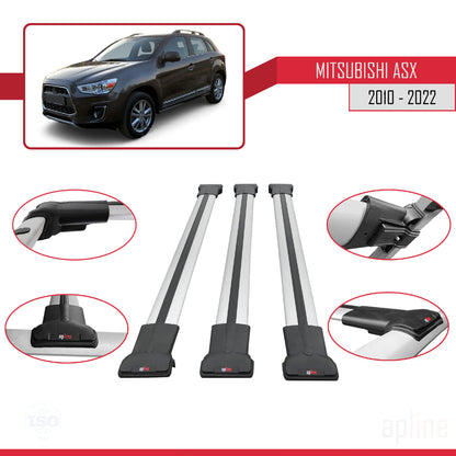 Compatibile con Mitsubishi ASX (GA) 2010-2022 FLY Model Barre Tetto Portapacchi Auto Barre Portatutto Grigo Alluminio 3 Barre