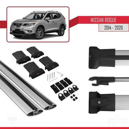 Compatibile con Nissan Rogue 2 (T32) 2014-2020 FLY Model Barre Tetto Portapacchi Auto Barre Portatutto Grigo Alluminio 2 Barre
