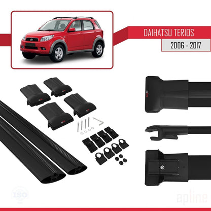 Compatibile con Daihatsu Terios 2 (J200) 2006-2017 modello FLY Barre portatutto per auto Portapacchi in alluminio nero 2 barre
