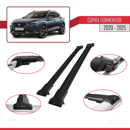 Compatibile con Cupra Formentor 2020-2025 modello FLY Barre portatutto per auto Portapacchi in alluminio nero 2 barre