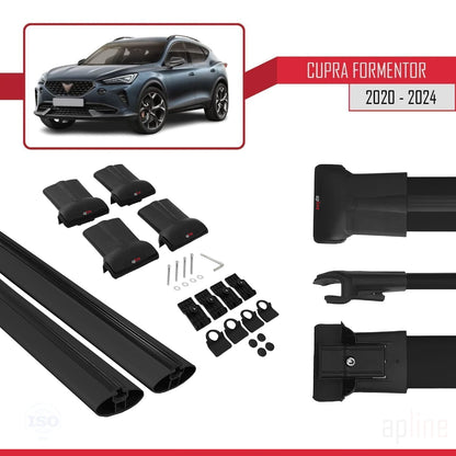 Compatibile con Cupra Formentor 2020-2025 modello FLY Barre portatutto per auto Portapacchi in alluminio nero 2 barre