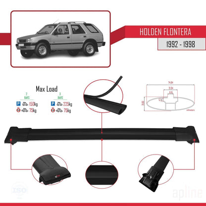 Compatibile con Holden Frontera 1992-1998 modello FLY Barre portatutto per auto Portapacchi in alluminio nero 2 barre