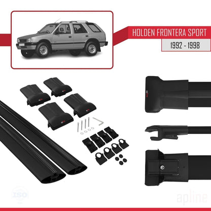 Compatibile con Holden Frontera Sport 1992-1998 modello FLY Barre portatutto per auto Portapacchi in alluminio nero 2 barre