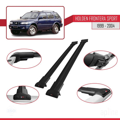 Compatibile con Holden Frontera Sport 2 1999-2004 modello FLY Barre portatutto per auto Portapacchi in alluminio nero 2 barre