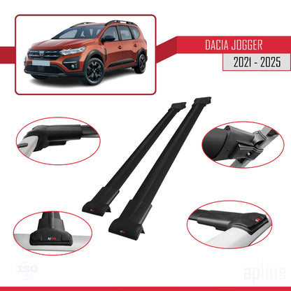 Compatibile con Dacia Jogger 2021-2025 modello FLY Barre portatutto per auto Portapacchi in alluminio nero 2 barre