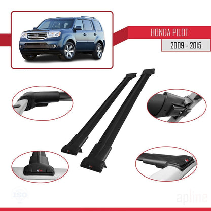 Compatibile con Honda Pilot 2 2009-2015 modello FLY Barre portatutto per auto Portapacchi in alluminio nero 2 barre