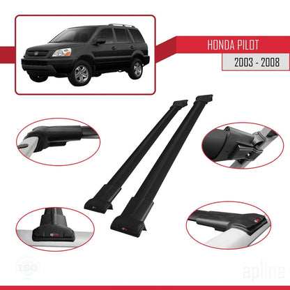 Compatibile con Honda Pilot 2003-2008 modello FLY Barre portatutto per auto Portapacchi in alluminio nero 2 barre