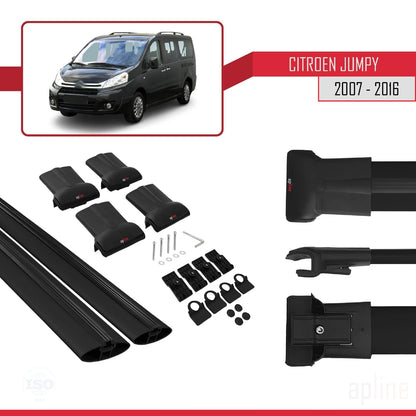 Compatibile con Citroen Jumpy 2 (G9) 2007-2016 modello FLY Barre portatutto per auto Portapacchi in alluminio nero 2 barre