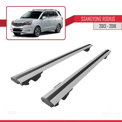 Compatibile con Ssangyong Rodius 2 2013-2018 HOOK Model Barre Tetto Portapacchi Auto Barre Portatutto Grigo Alluminio 2 Barre