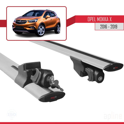 Compatible avec Opel Mokka X (J13) 2016-2019 HOOK Model Barres de Toit Railing Porte-Bagages de Voiture Gris Aluminium 2 Barres