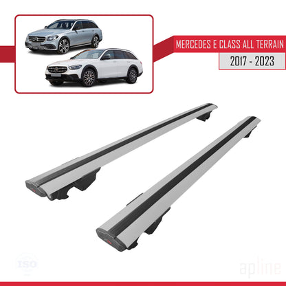 Compatible avec Mercedes Classe E 5 (W213) All Terrain 2017-2023 HOOK Model Barres de Toit Railing Porte-Bagages de Voiture Gris Aluminium 2 Barres